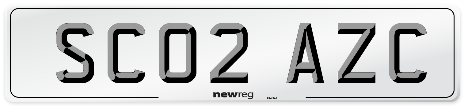 SC02 AZC Number Plate from New Reg